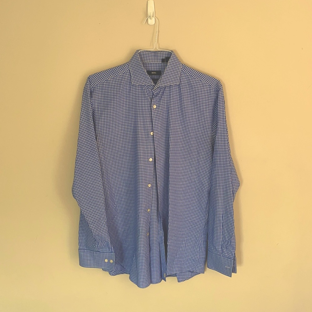 Huge BOSS Button Down Slim Fit Dress Shirt 34/35